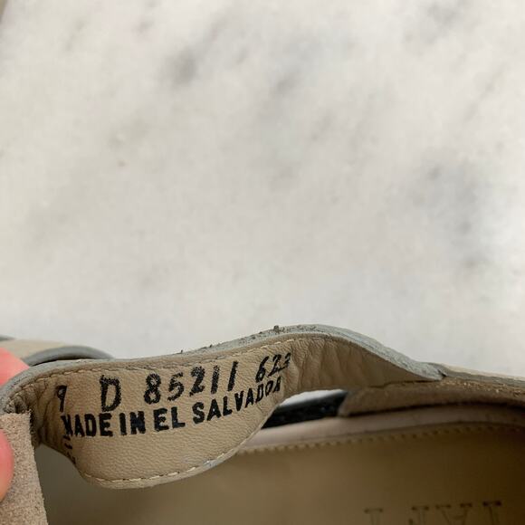 NEW Taft Buckled Cage Leather Mixed Media Fisherman Sandals Shoe Beige Tan 9 - Picture 7 of 8